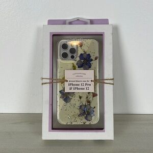 Pink Sky floral case for iPhone 12-12 Pro pressed flowers